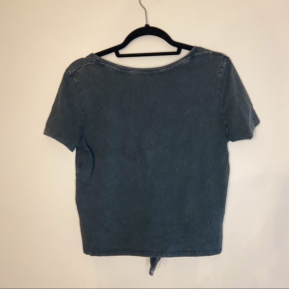 DARK GRAY ZARA CROPPED TIE TSHIRT - Picture 4 of 4